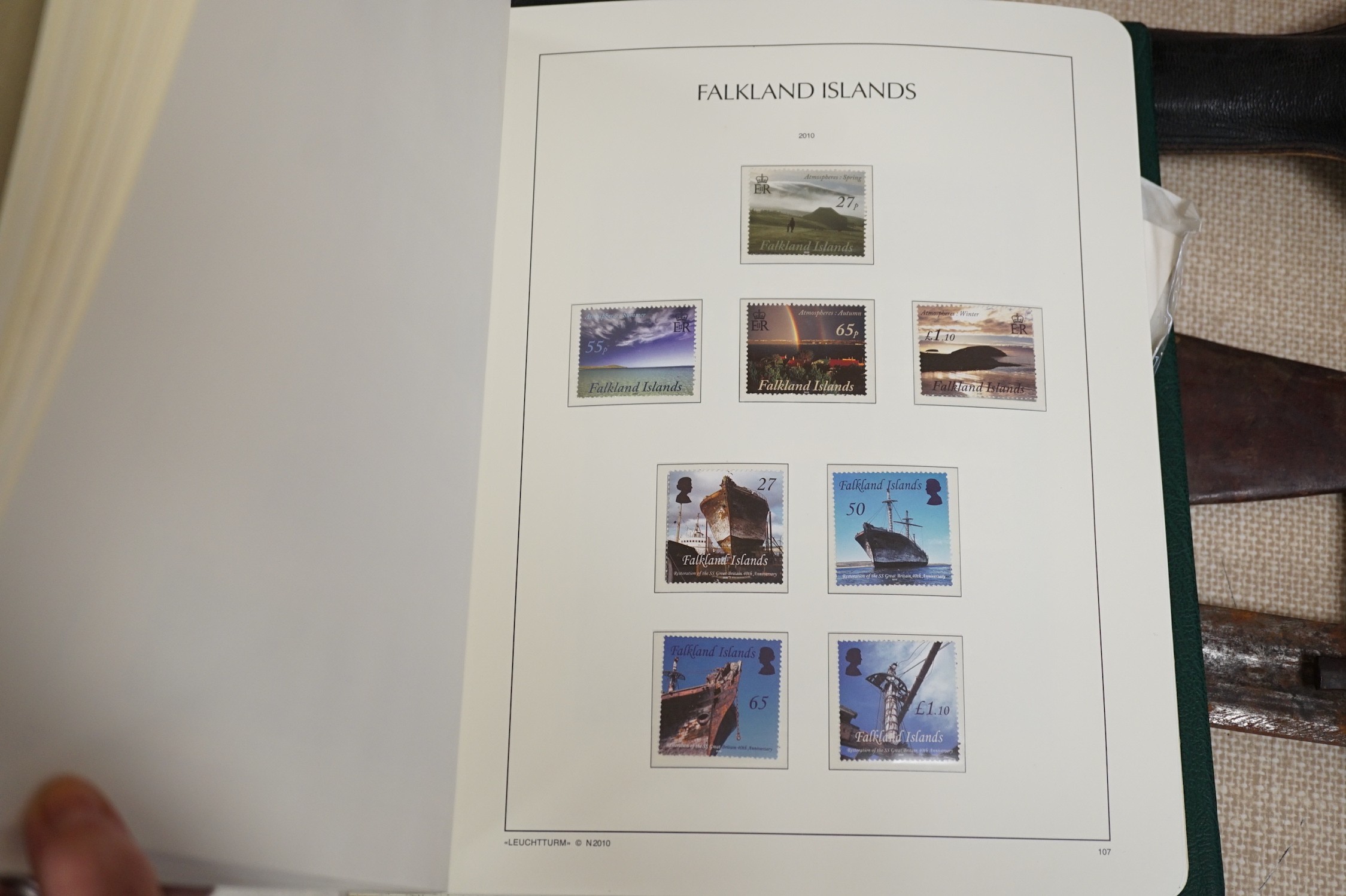 Six albums Falklands Islands, Dependencies, S. Georgia Mint Stamps, few early, mostly 1960's onwards